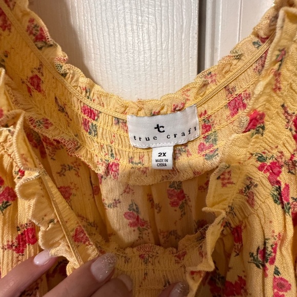 True Craft Yellow Floral Blouse - Picture 3 of 3